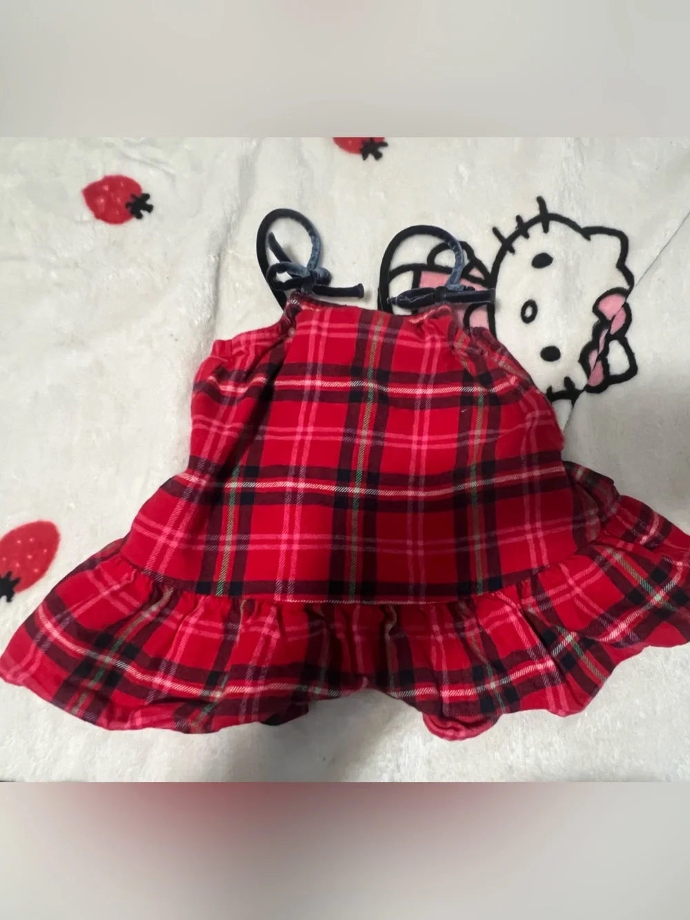 Old Navy Baby Red Plaid Dress with Navy Straps